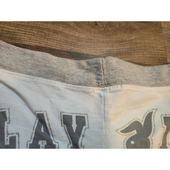 PLAYGIRLZ Women's L White Gray Lounge Shorts Made in USA Cotton “PLAY GIRL” - Picture 3 of 7